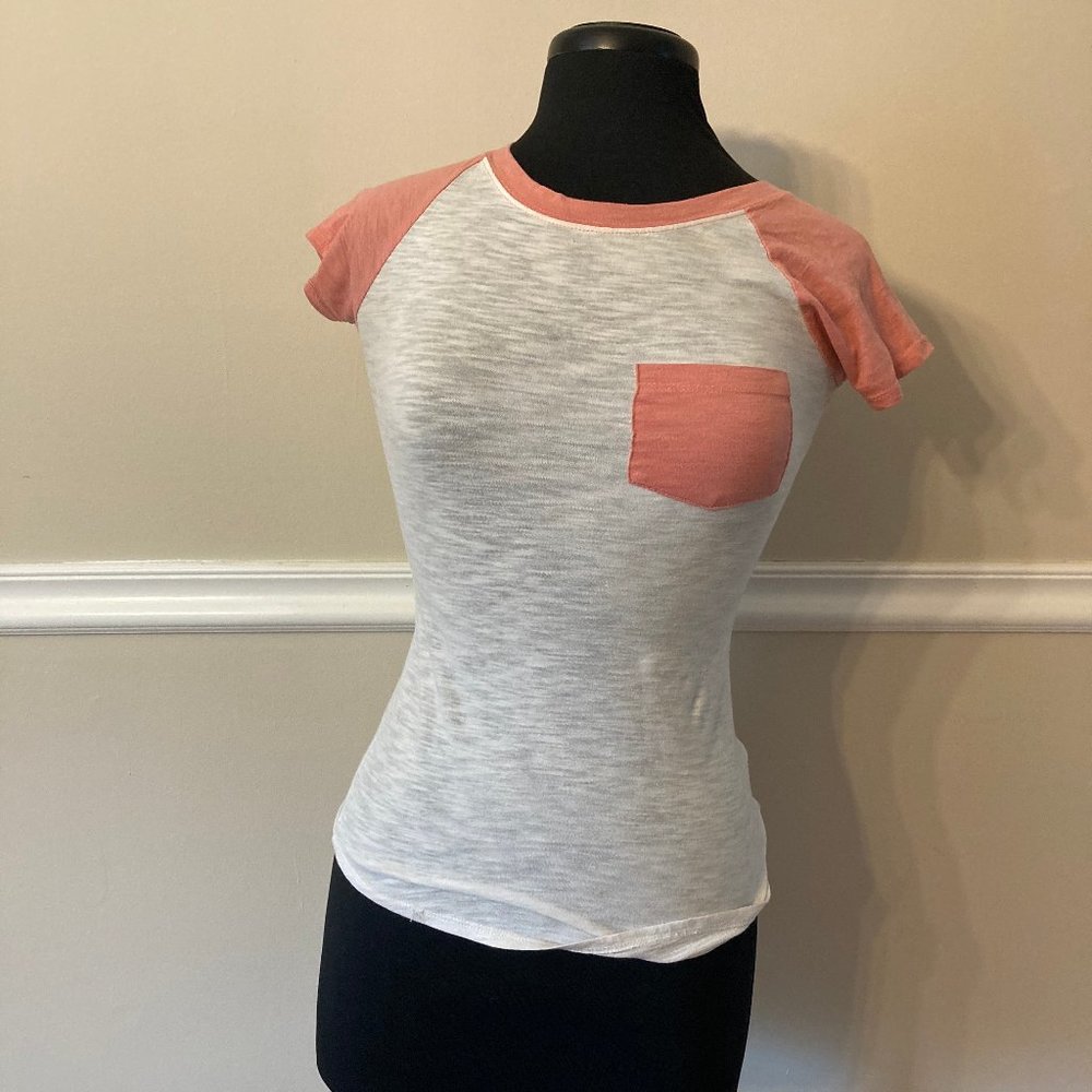 Empyre Coral & White Baseball Tee